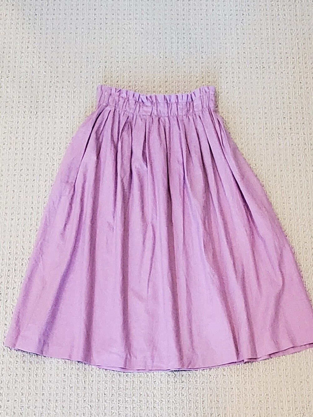 ASOS Linen Bl. Purple A-Line Pleated Skirt, Pockets, Elastic Waist, SZ 4, NWT